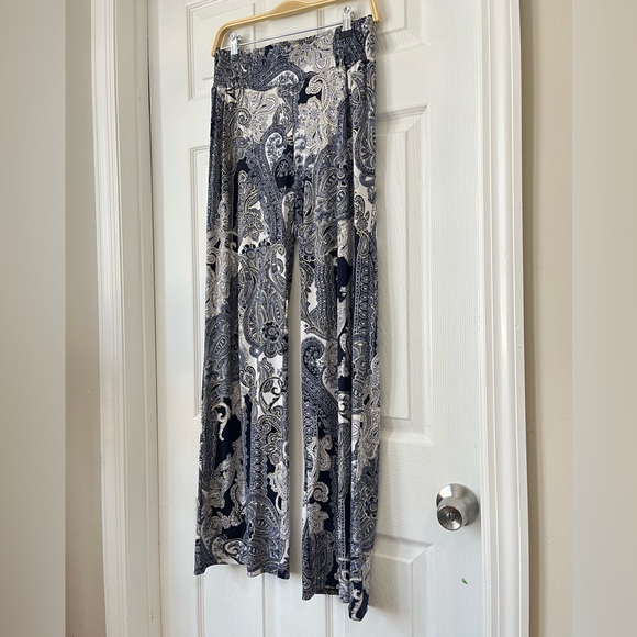Cache Paisley Print Palazzo Wide Leg Pants Size 4 - Picture 5 of 5